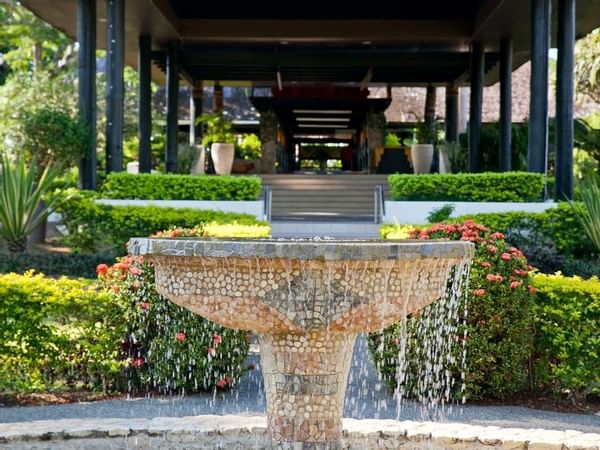 View of a water Fountain by the entrance at The Naviti Resort