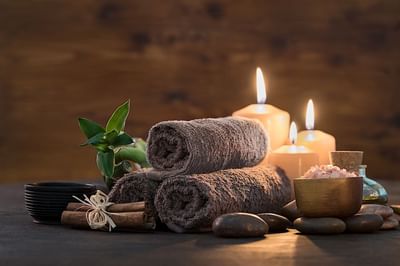 Spa towels and candles