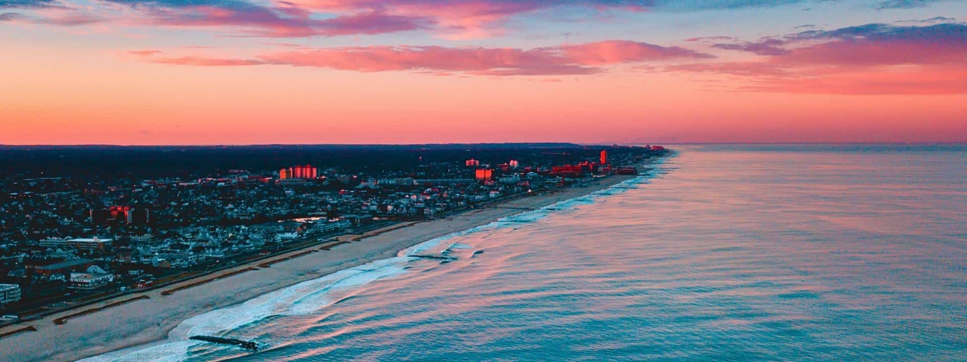 sunsets on the beach of asbury park nj