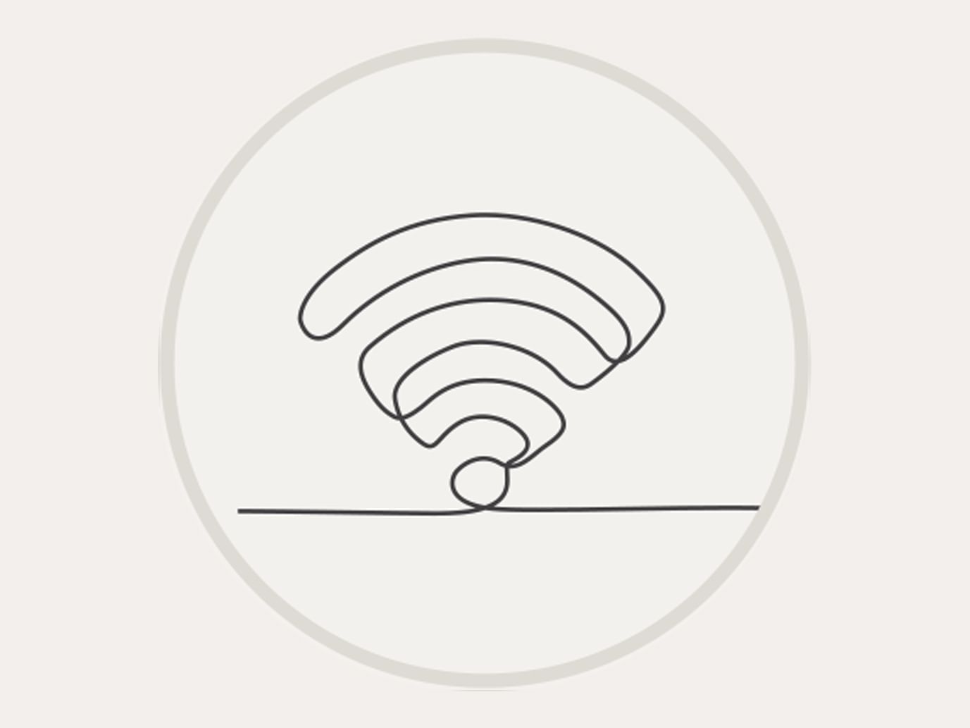 Icône vectorielle du WIFI gratuit utilisée au SENS Hotel