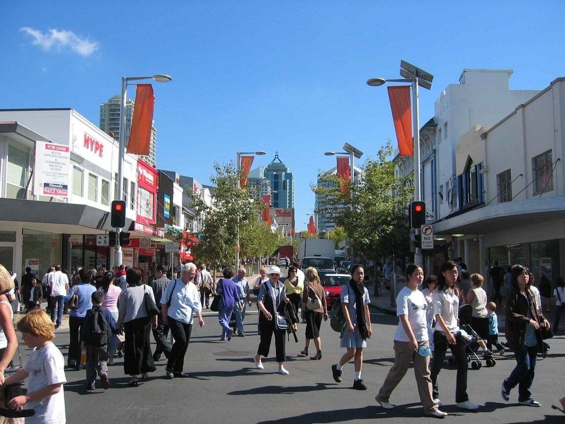 Chatswood Shopping District near the Sebel Residence Chatswood