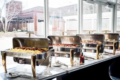 Close up of a buffet spread at UMass Lowell Inn