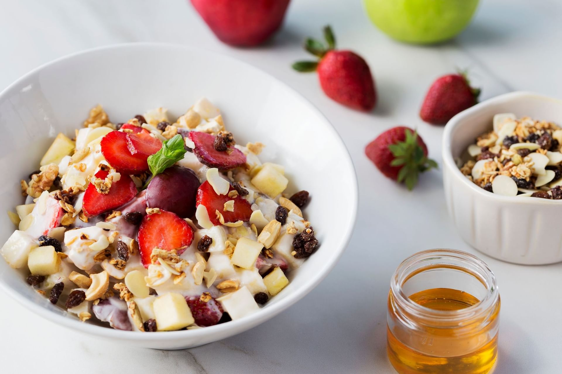 Supermuesli served in Los Moros Restaurant at Porta Hotel Antigua