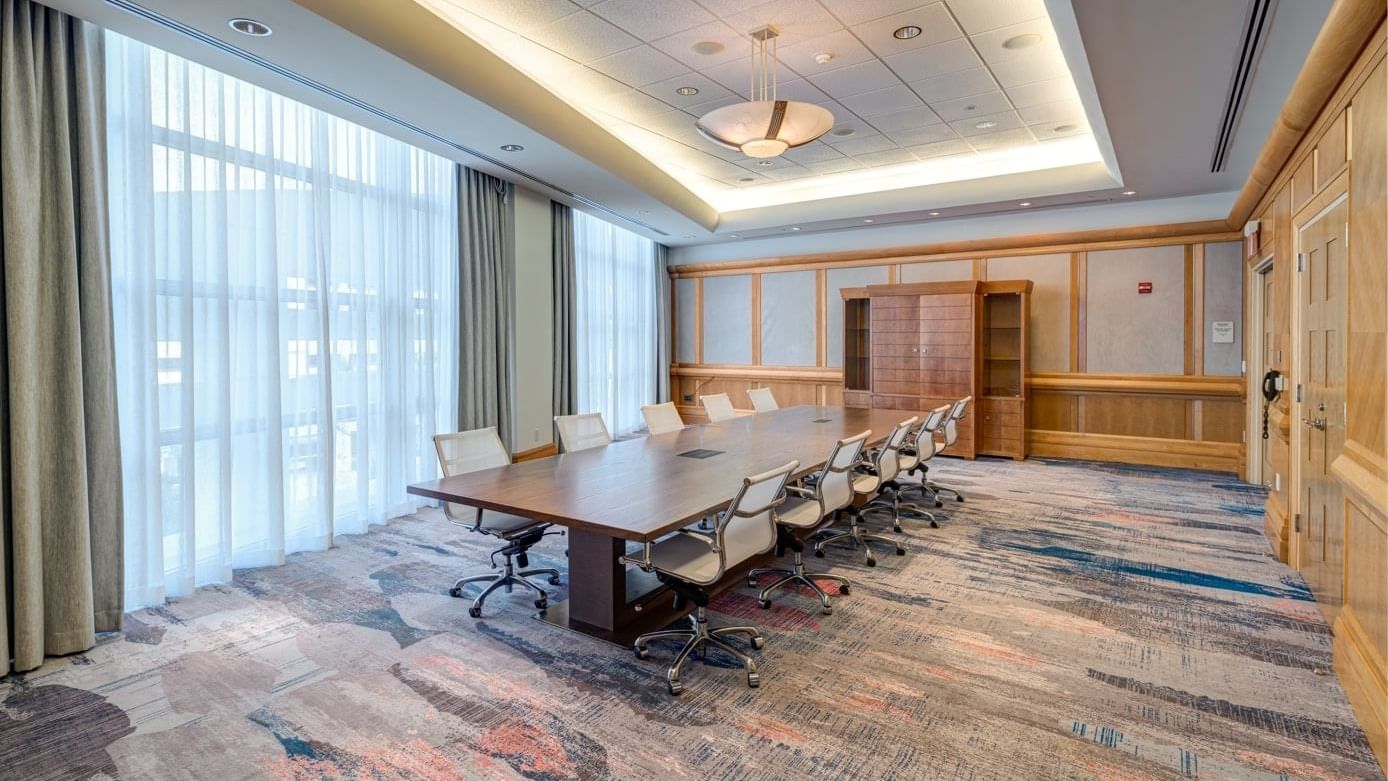 Boardroom table set-up in Breakout Rooms at The Diplomat Resort