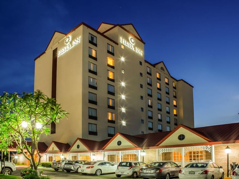 Exterior view of the hotel & car park at Fiesta Inn Tampico
