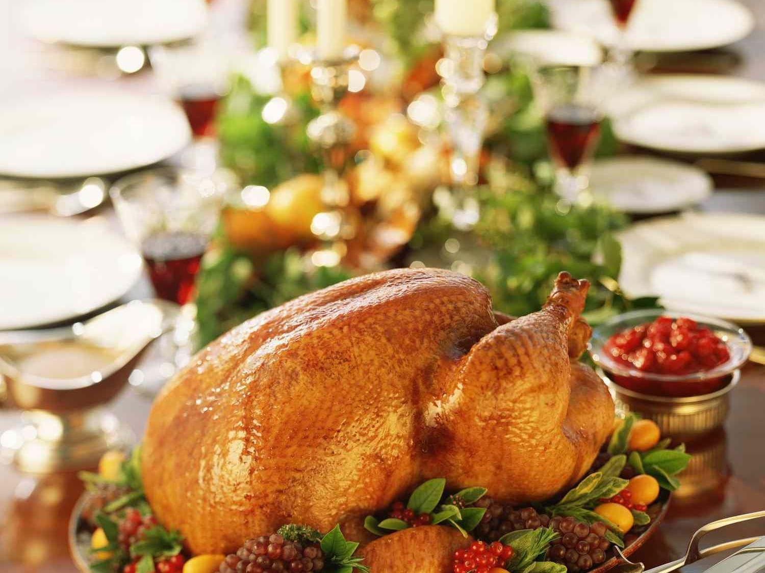 Close-up of Turkey served on a Christmas dinner at Ajman Hotel
