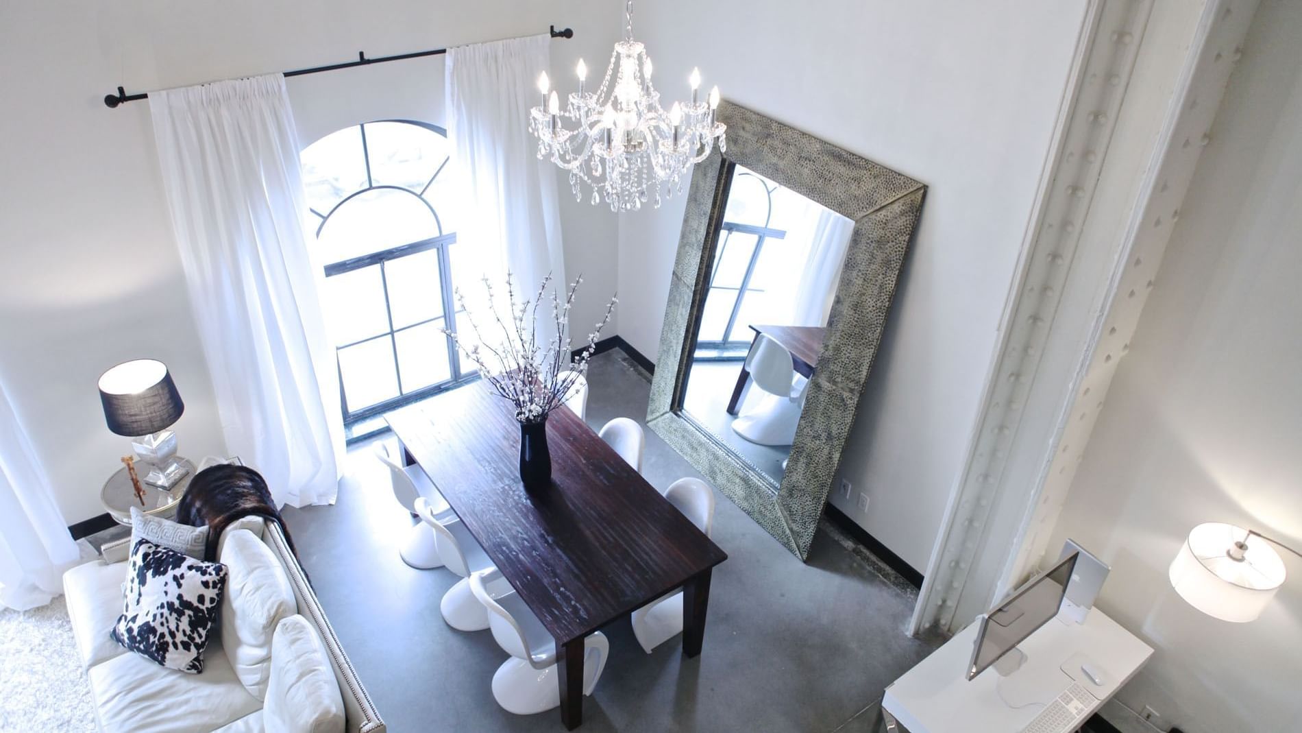 Upstairs view of dining area in Unit O Terrace, The Mayo Hotel