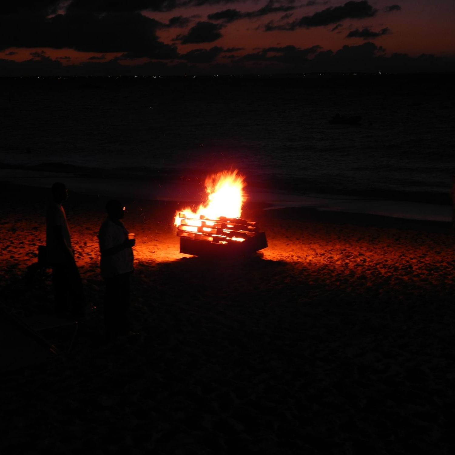 Bonfire by the beach at The Somerset on Grace Bay