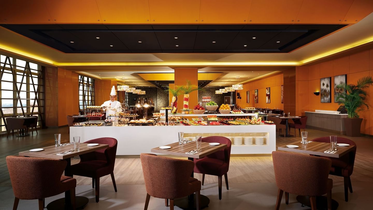 Two-seater tables by the counter at Cafe West in Sunway Lagoon