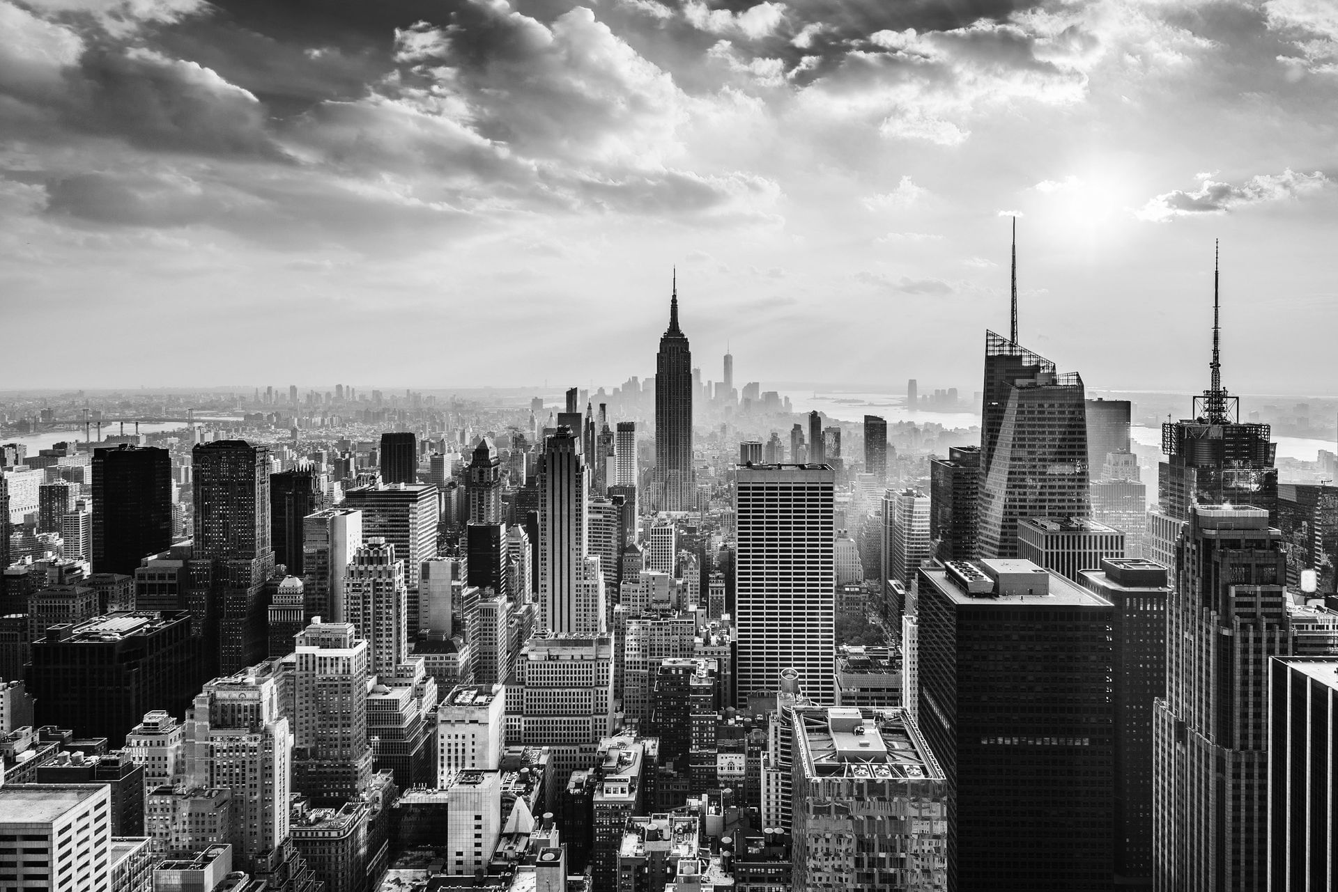 Black and White NYC panoramic view at The Time New York