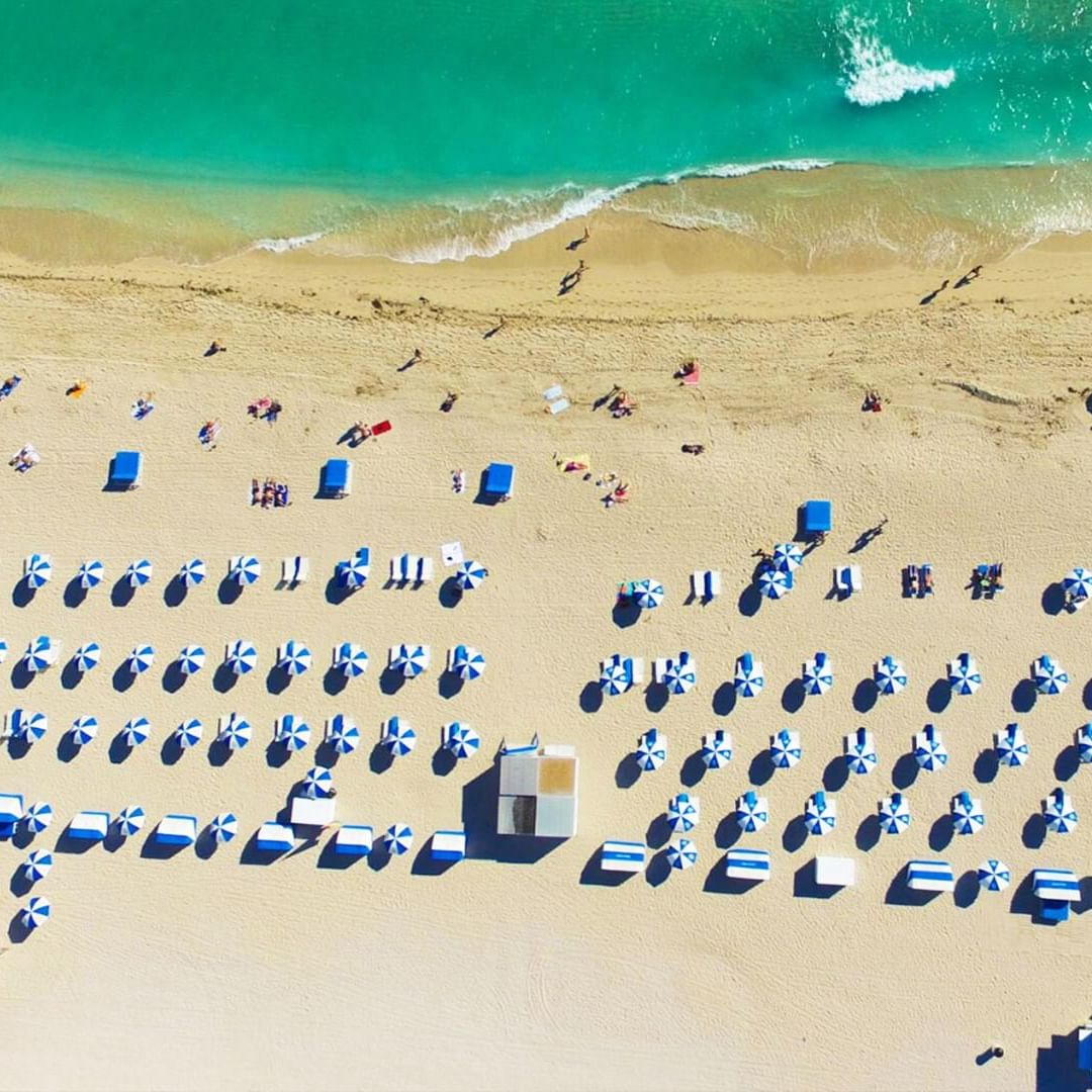 Aerial view of Beach cabanas near Ocean Reef Suites