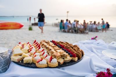 Dessert at the beach at The Somerset On Grace Bay