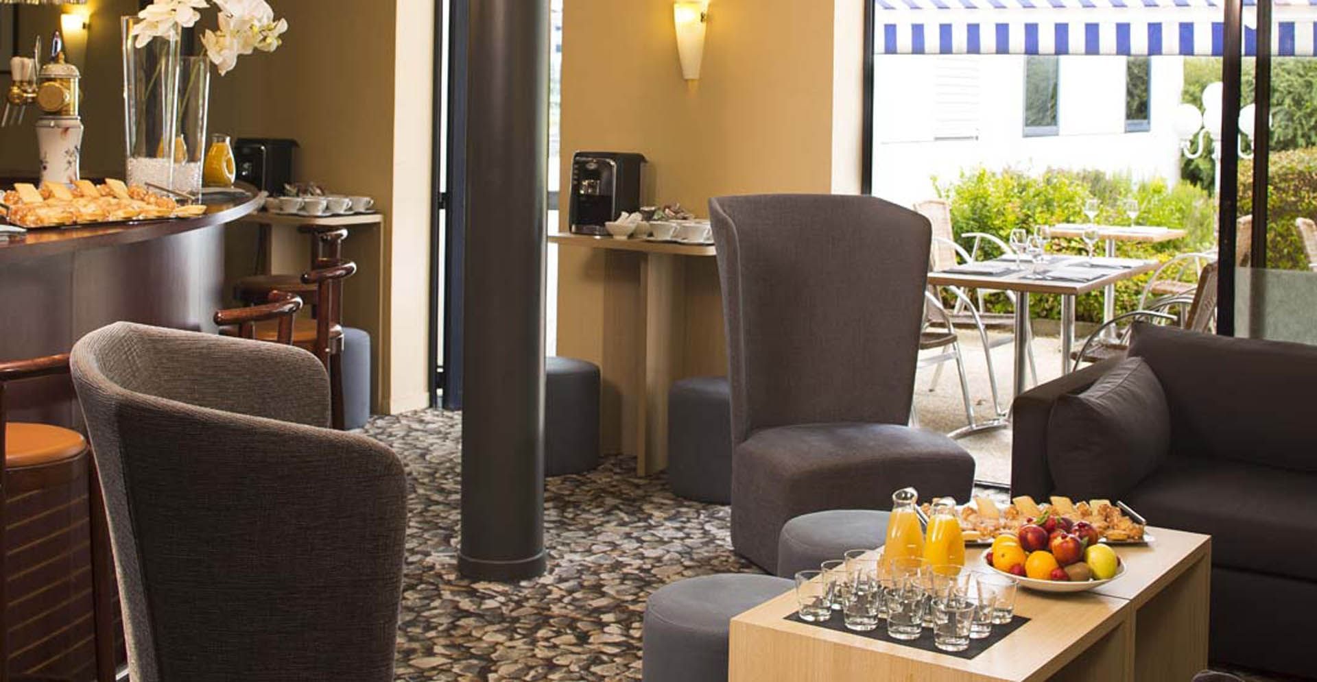 Interior of dining hall for breakfast at Oceania Rennes