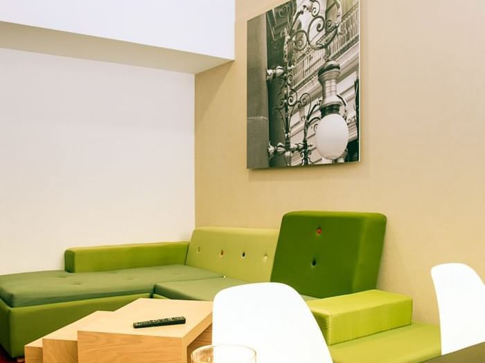 Interior of the living room in Junior Suite at Fiesta Inn