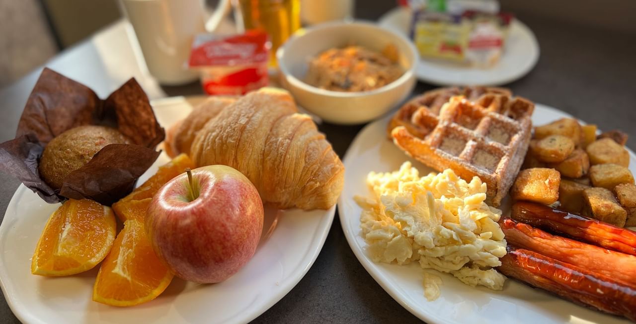 Plate of breakfast food