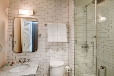 bathroom with glass shower door