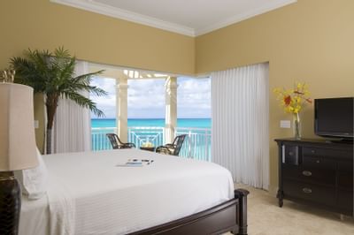 View of bedroom in Oceanfront Penthouse at Windsong Resort On The Reef