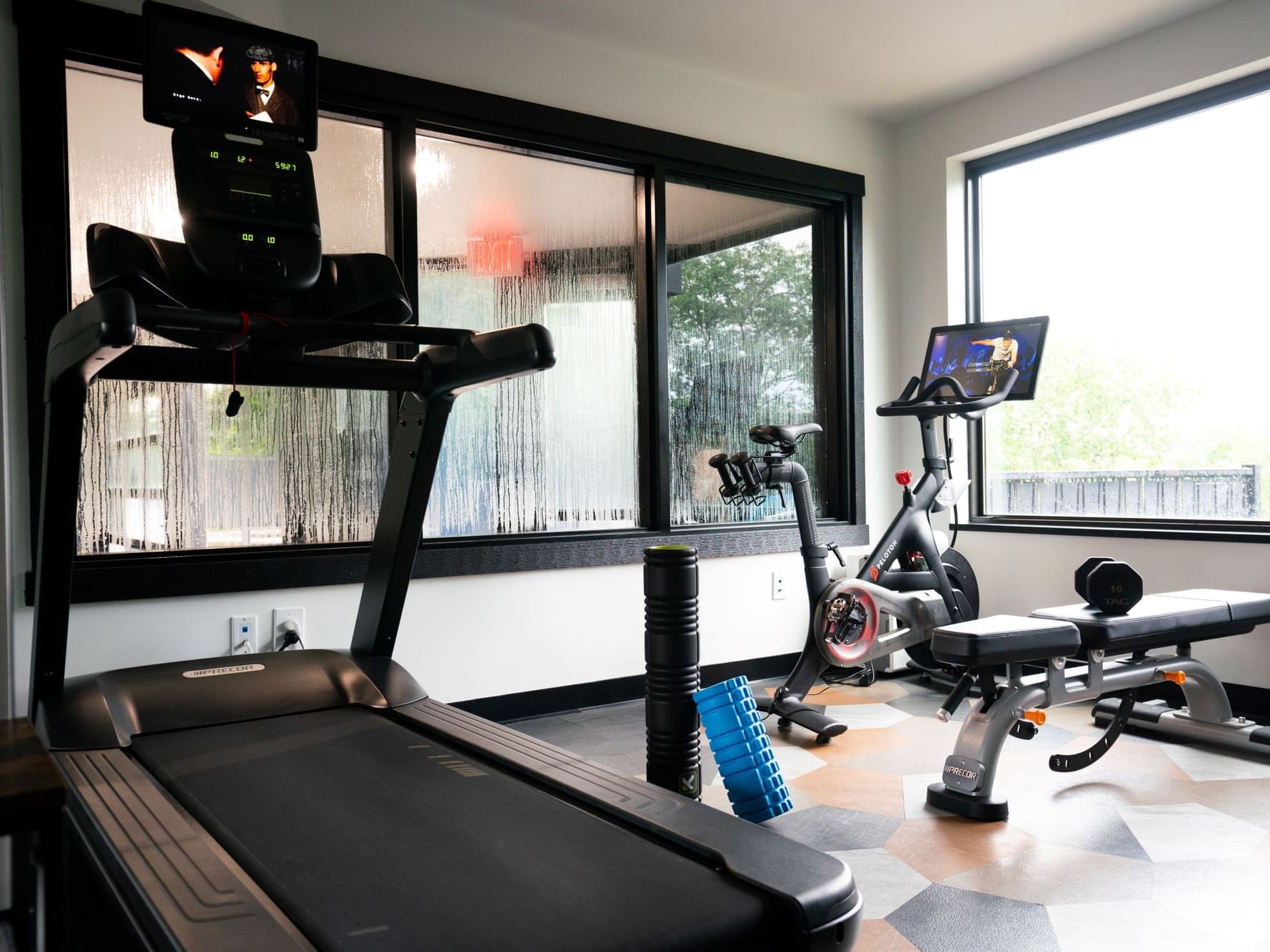 Peloton bike and treadmill at The Earl
