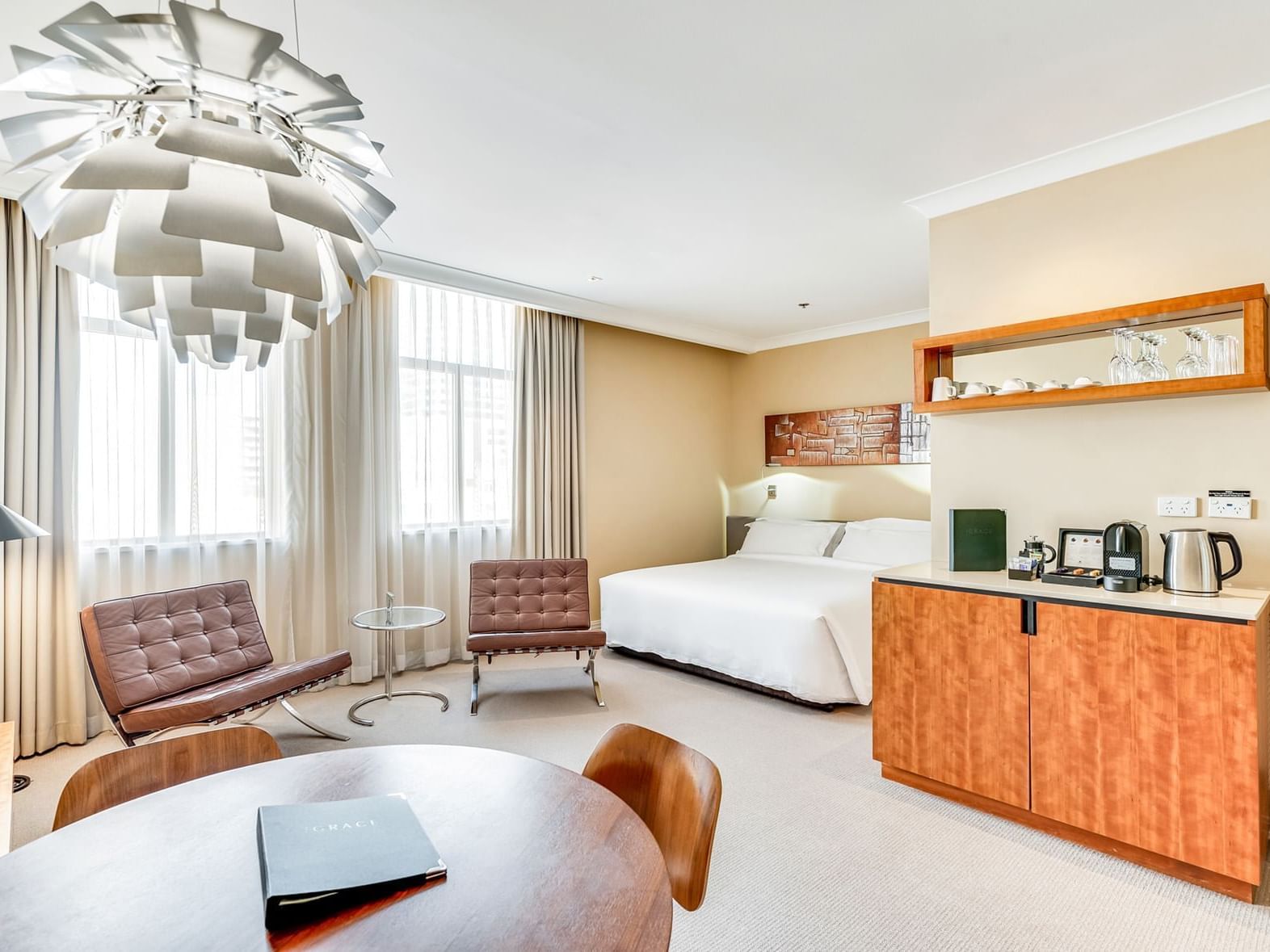 Dining area & Kitchenette in Junior Suite at The Grace Sydney