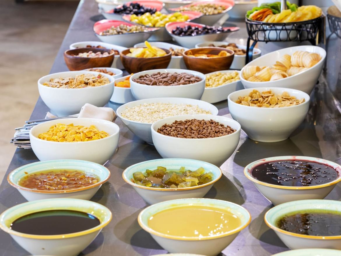 Close up on a buffet spread in Sitara Main Restaurant at Senses