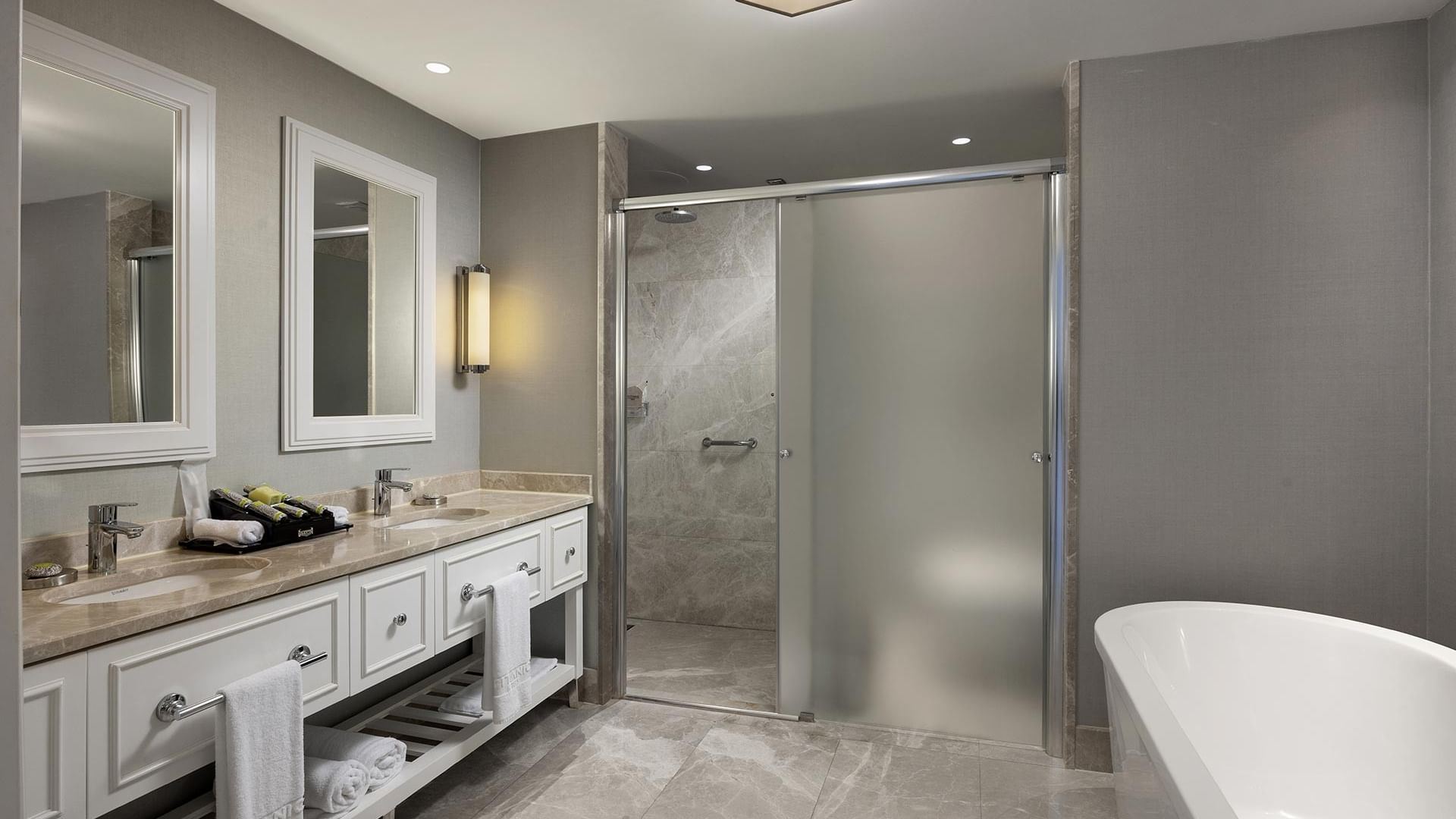Lagoon Duplex Suite with Private Pool banyo görüntüsü, Titanic Deluxe Golf Belek, Antalya.