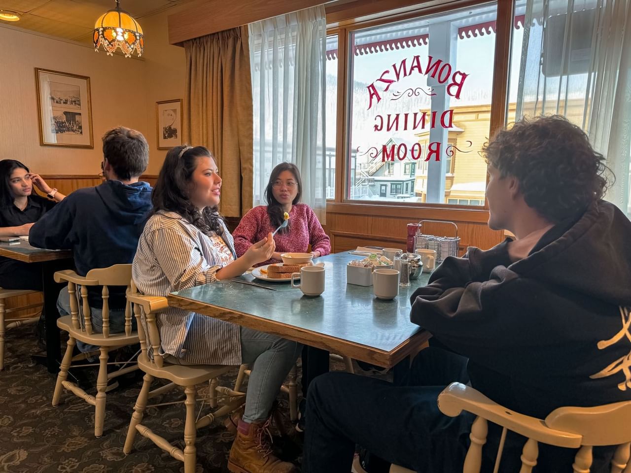 people eating in the Bonanza Dining room