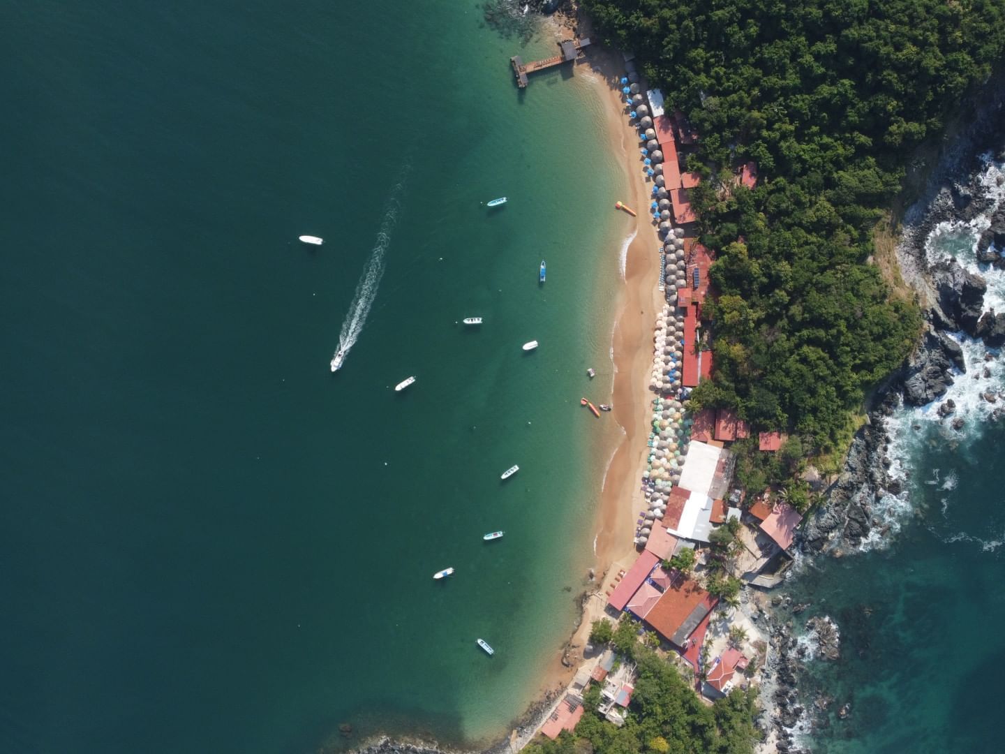 Aerial view of Playa Las Gatas near Marea Beachfront Villas