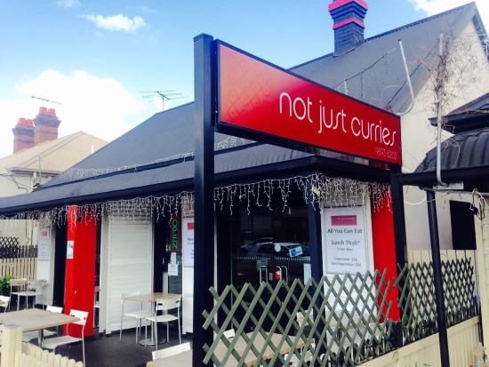 Not Just Curries restaurant exterior, Nesuto Parramatta Sydney