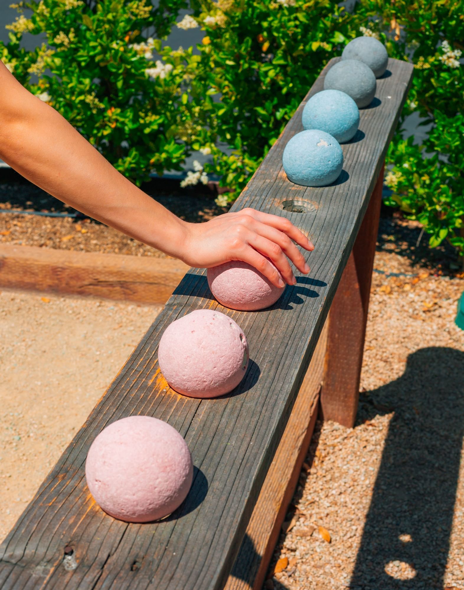 Lorem ipsum Different colored bocce balls