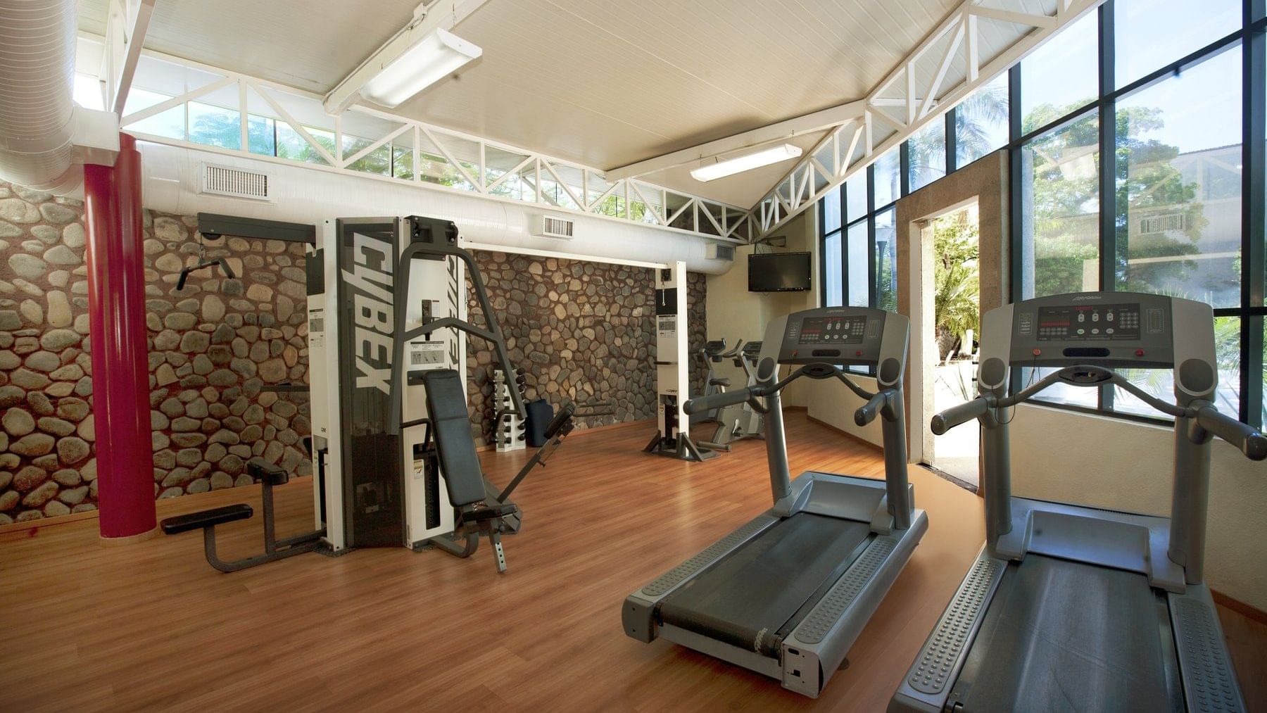 Fitness center with treadmills at Fiesta Americana Hermosillo