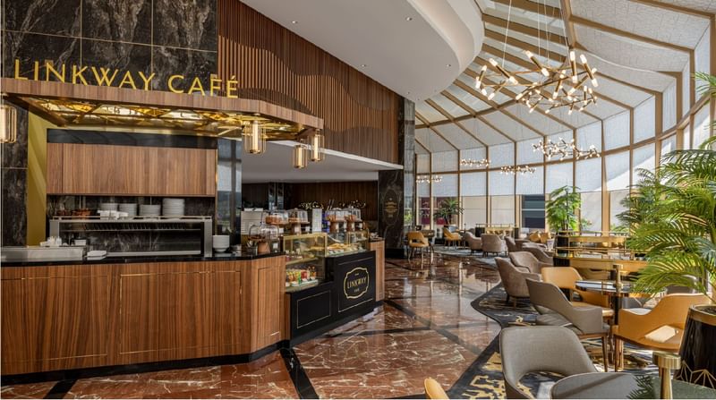 Elegant interior of Linkway Café dining area at Sunway Resort