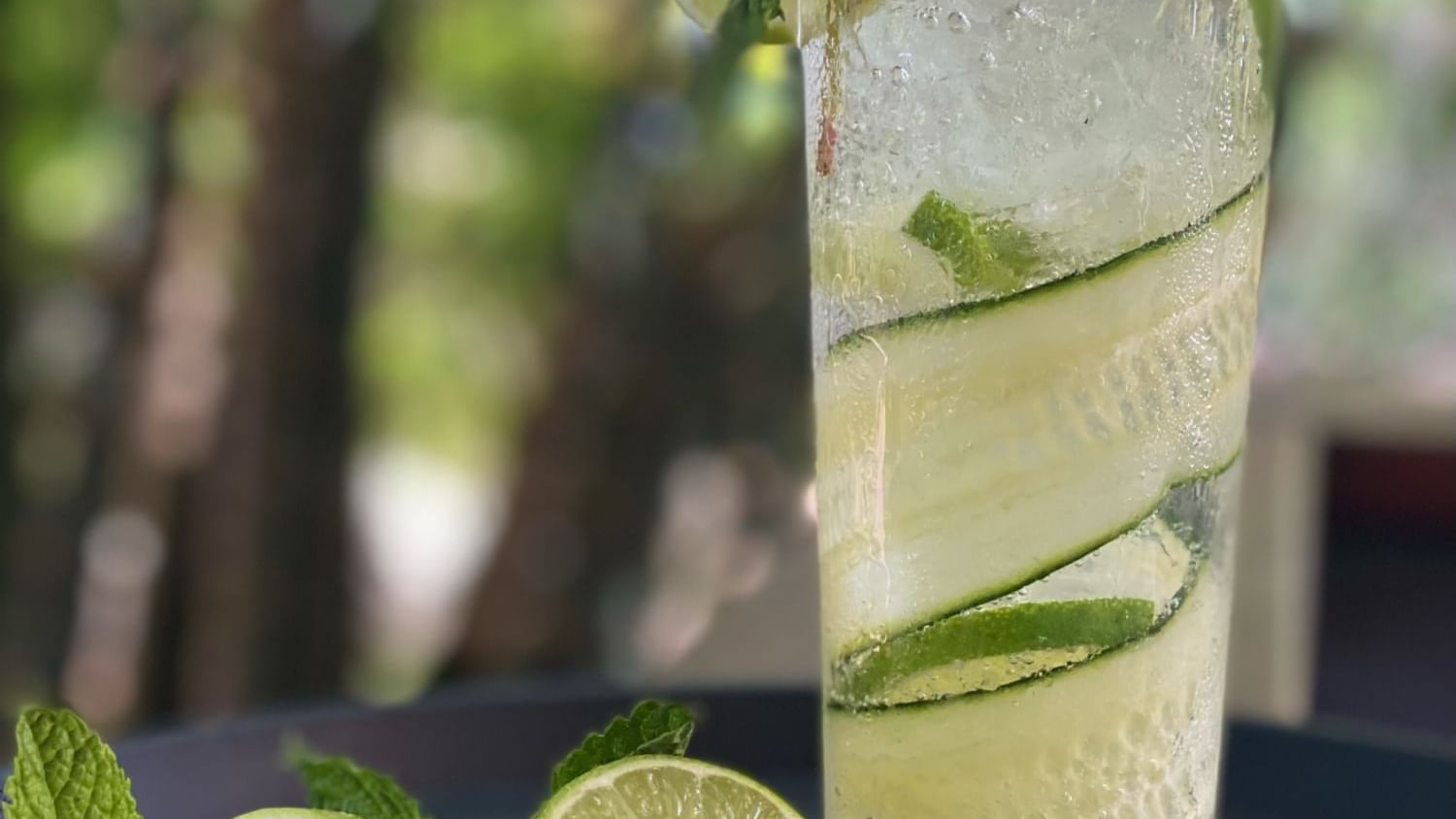 Cucumber & lemon mocktail served at Novotel Darwin Airport