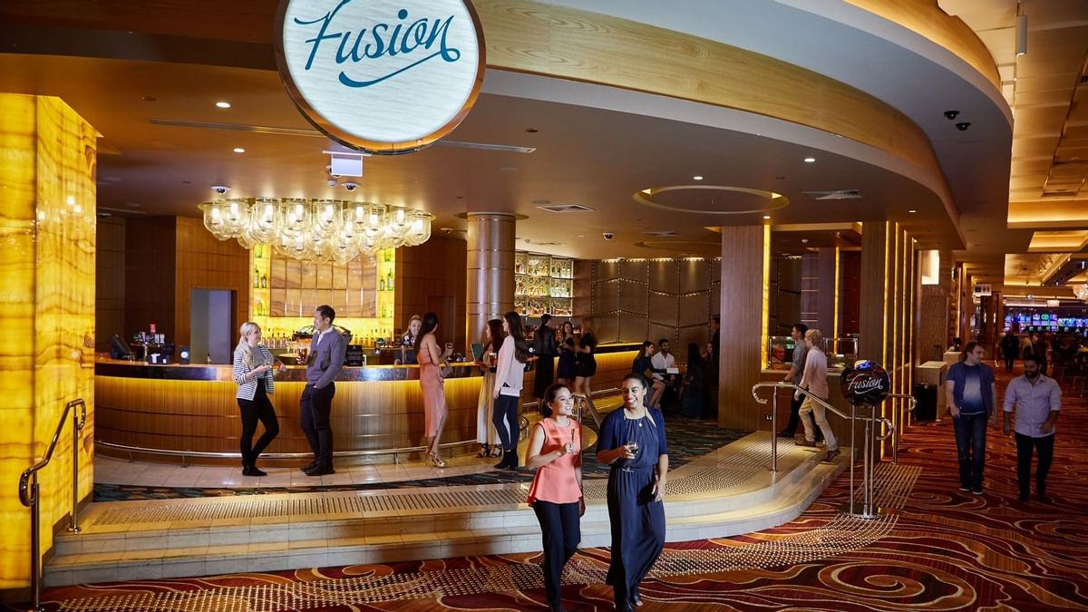 Bar counter in Fusion restaurant at Crown Hotel Perth