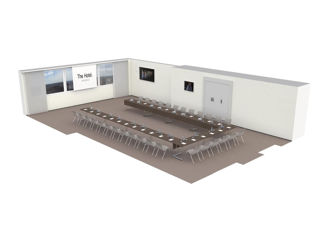 3D plan of Meet 26 One meeting room at The Hotel Brussels