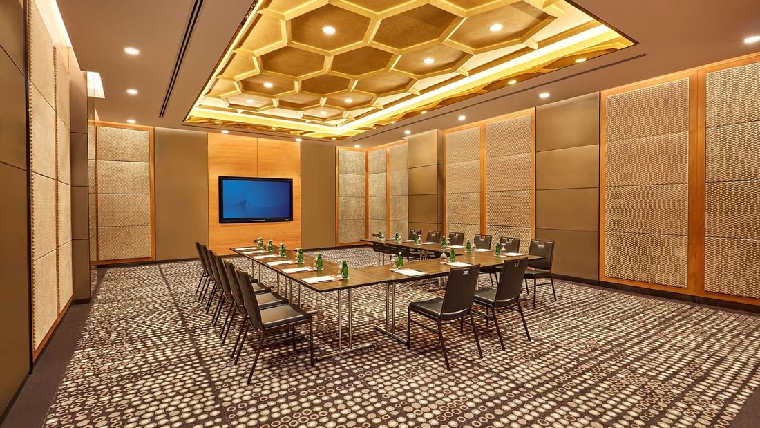 U-shaped table set-up in a Meeting Room at Sunway Lagoon Hotel