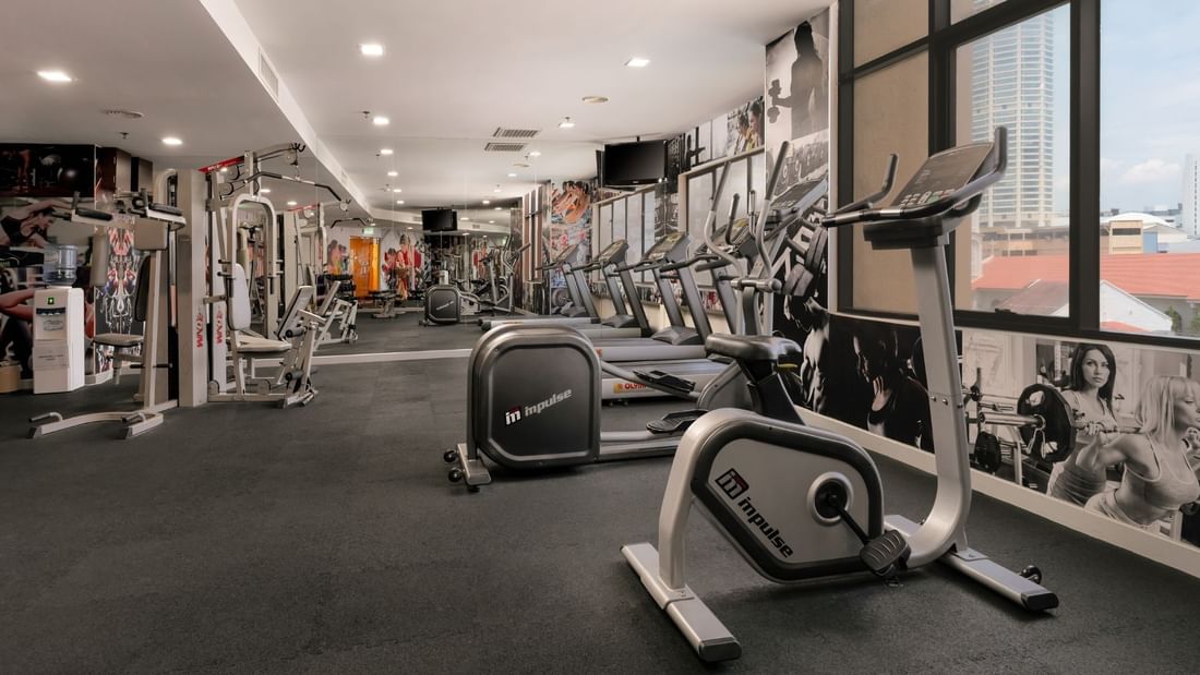 Exercise equipment in fitness centre