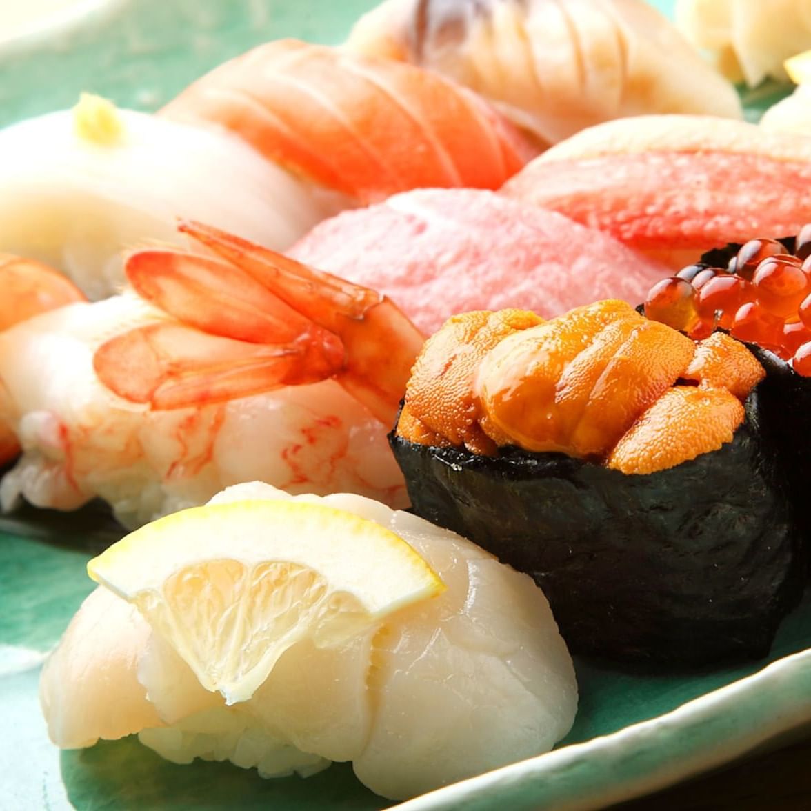 Close-up of a Sushi Winter delight served at Grand Park Otaru