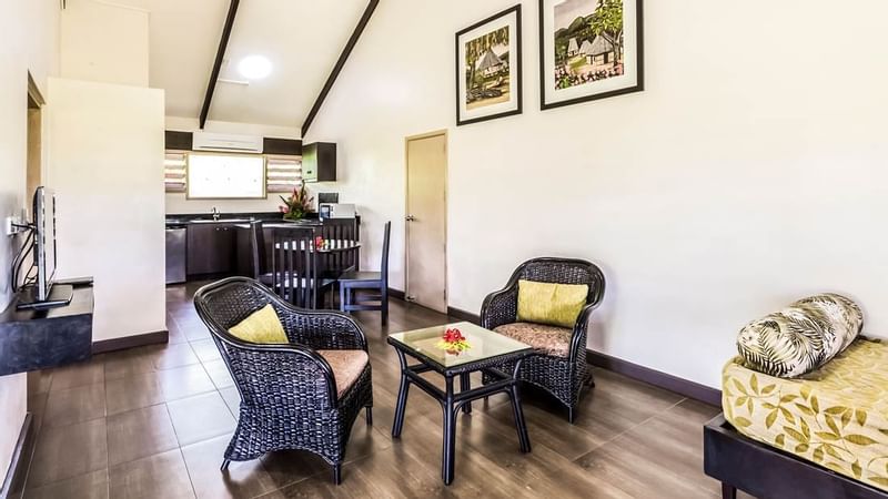 2-Arm chairs & a table in One bedroom villa at Tokatoka Resort