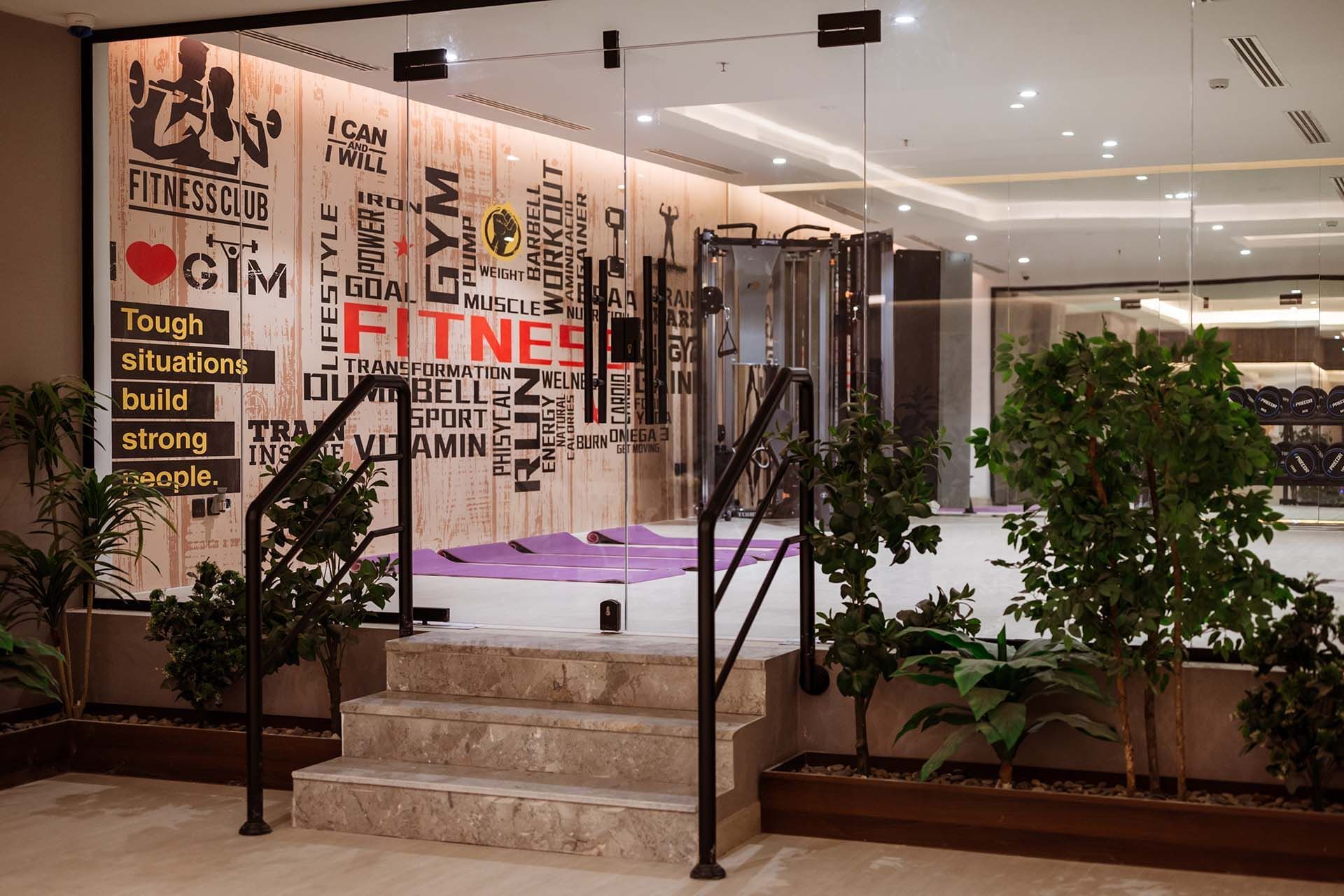 Entrance view of the onsite Gym at Cantonal Hotel by Warwick Riyadh