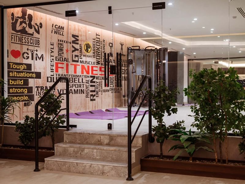 Front view of the onsite Gym at Cantonal Hotel by Warwick Riyadh
