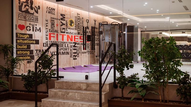 Front view of the onsite Gym at Cantonal Hotel by Warwick Riyadh