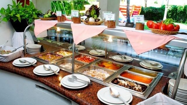 Buffet area in Playa Linda Restaurant at Gamma Plaza Lxtapa