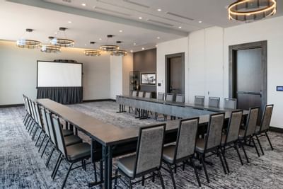 Board room arrangement with projector at The Portsmouth