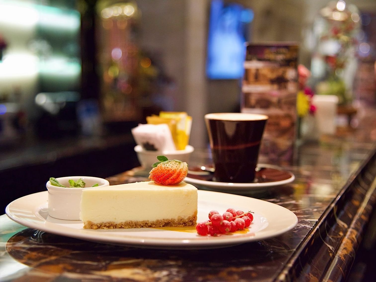 Cheese cake served in The Cove at Narcissus Hotel & Spa Riyadh