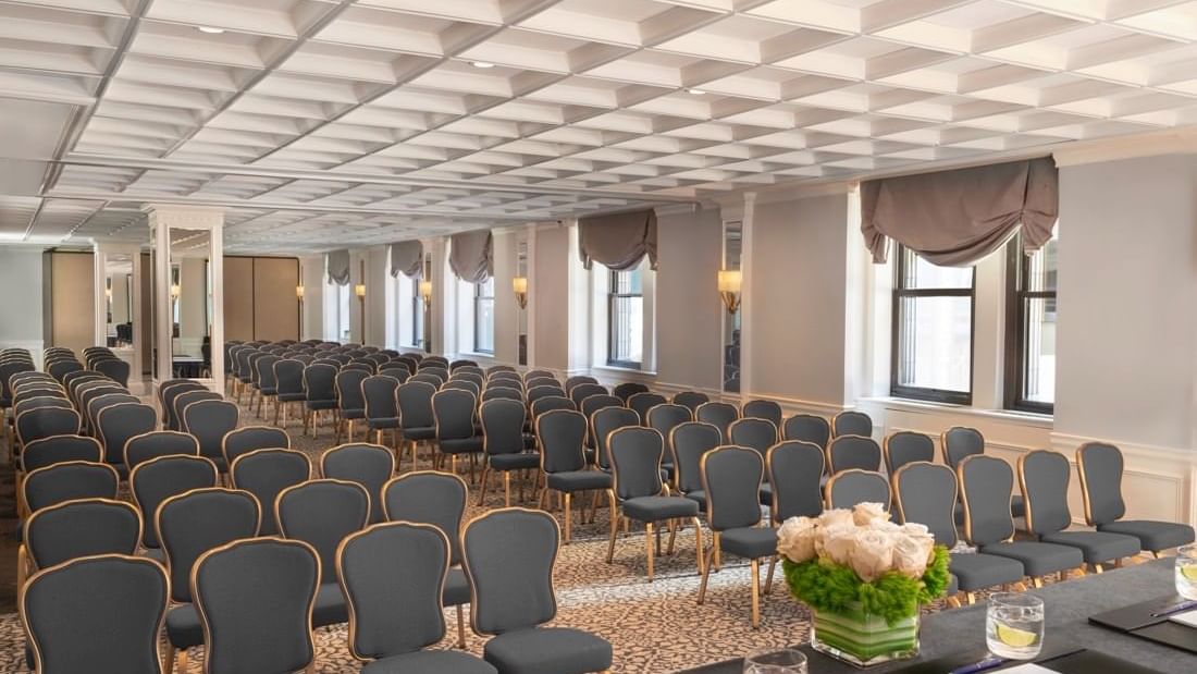 Theater table set-up in Kent/Surrey/Oxford meeting rooms at Warwick New York