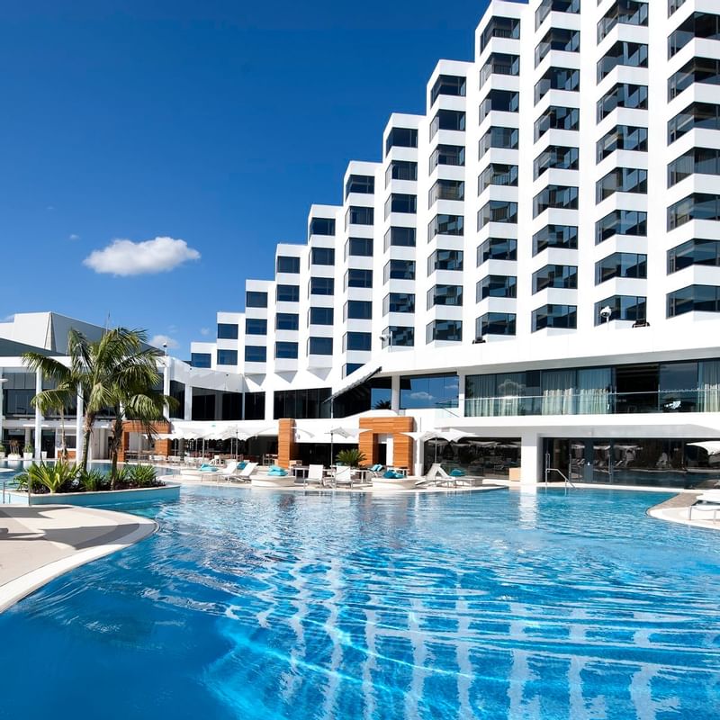 Close-up of the outdoor pool of Crown Metropol Perth