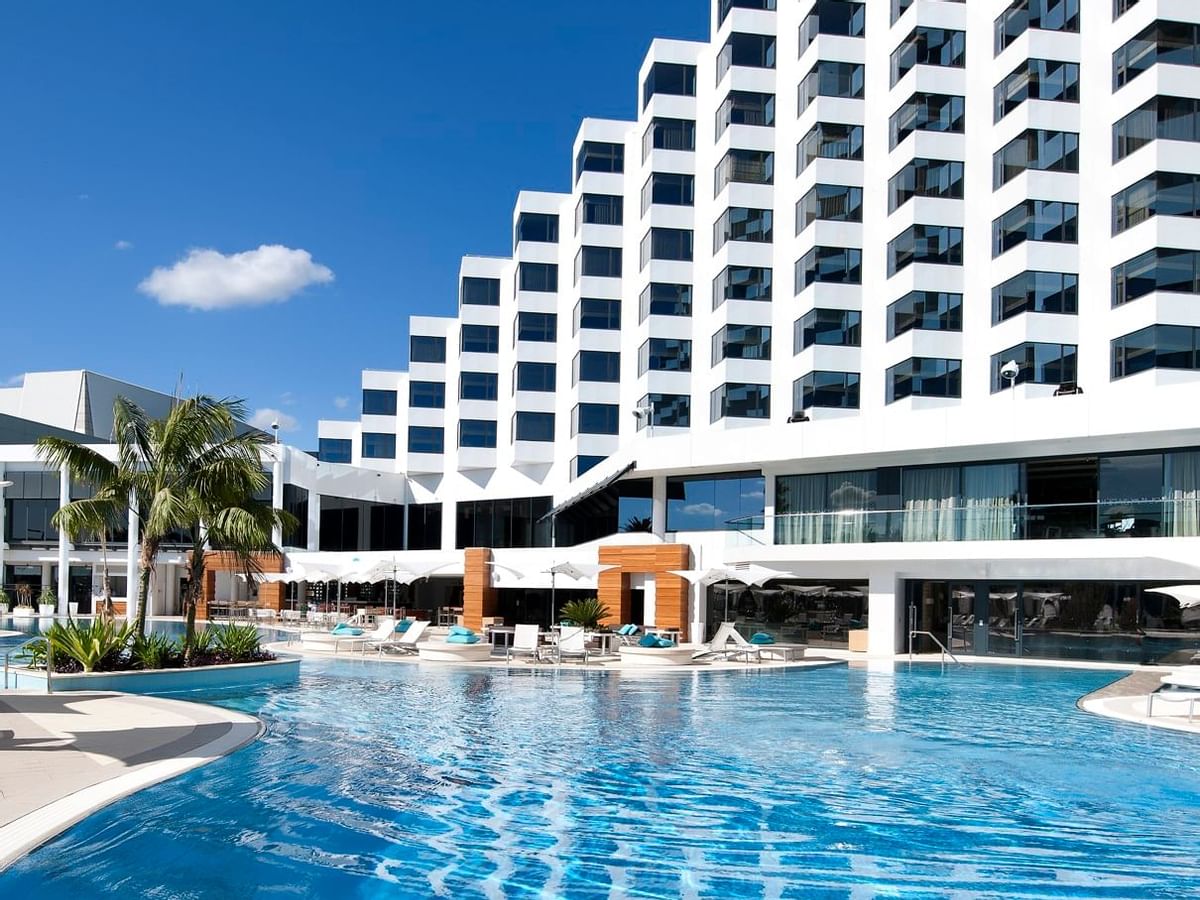 Close-up of the outdoor pool of Crown Metropol Perth