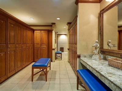 locker room with vanity