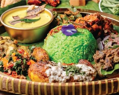 Fragrant pandan rice with chicken and sambal at Hotel Maya Kuala Lumpur