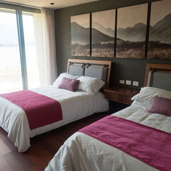 Two beds in the Superior Double Room at Gamma Hotels